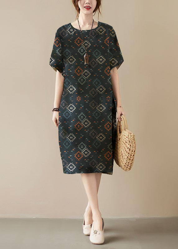 Women's Maxi Dress with O-neck and Pockets