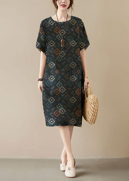 Women's Maxi Dress with O-neck and Pockets