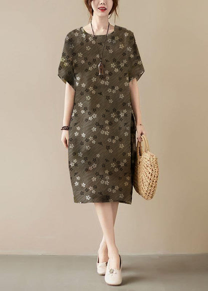 Women's Maxi Dress with O-neck and Pockets