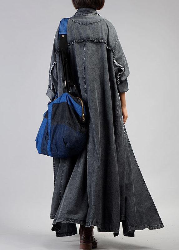 Women's Maxi Jacket Notched Style with Large Pockets