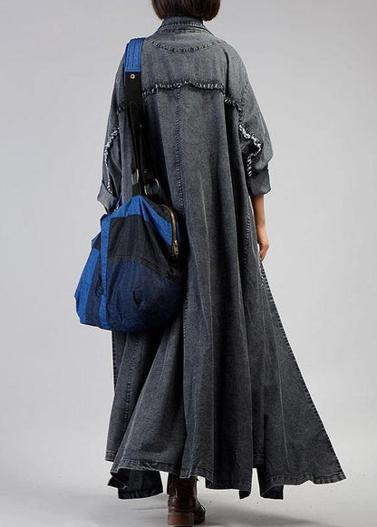 Women's Maxi Jacket Notched Style with Large Pockets
