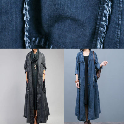 Women's Maxi Jacket Notched Style with Large Pockets