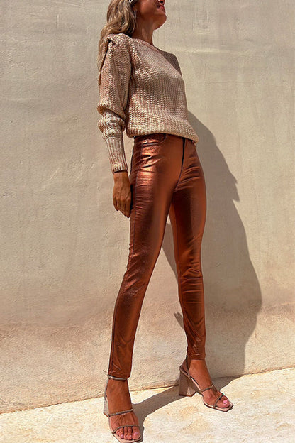 Women's Metallic Skinny Leggings