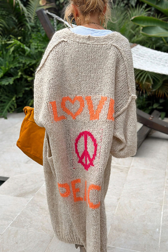 Women's Midi Cardigan with Print and Oversized Fit