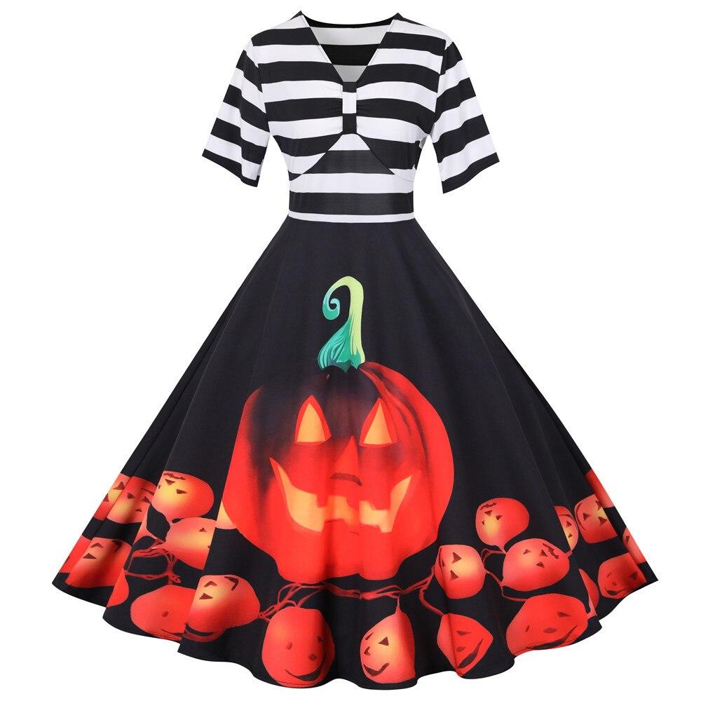 Women's Midi Costume Dress Retro with Kürbi Pattern High Quality Fabric
