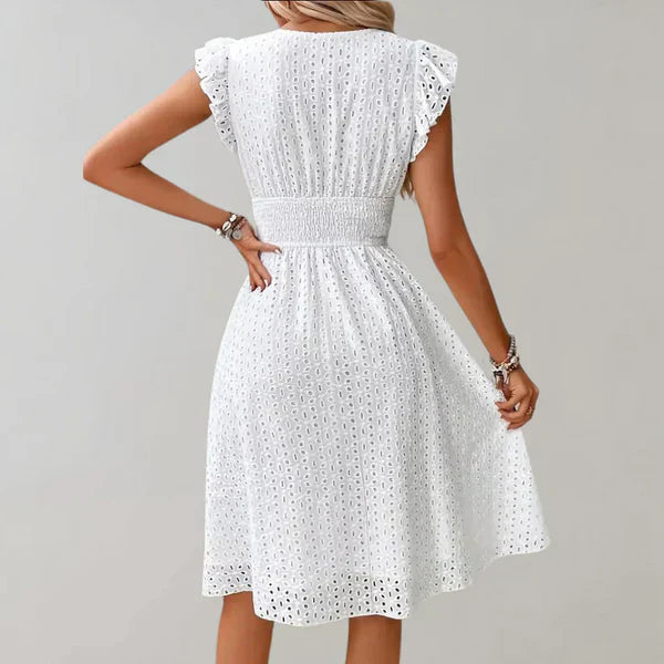 Women's Midi Dress Elegant Formal Style Airy Fabric
