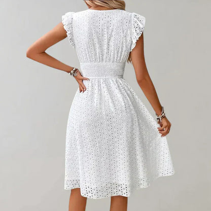 Women's Midi Dress Elegant Formal Style Airy Fabric
