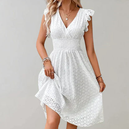 Women's Midi Dress Elegant Formal Style Airy Fabric