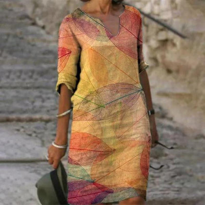 Women's Midi Dress Floral Print Casual Style