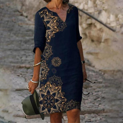 Women's Midi Dress Floral Print Casual Style