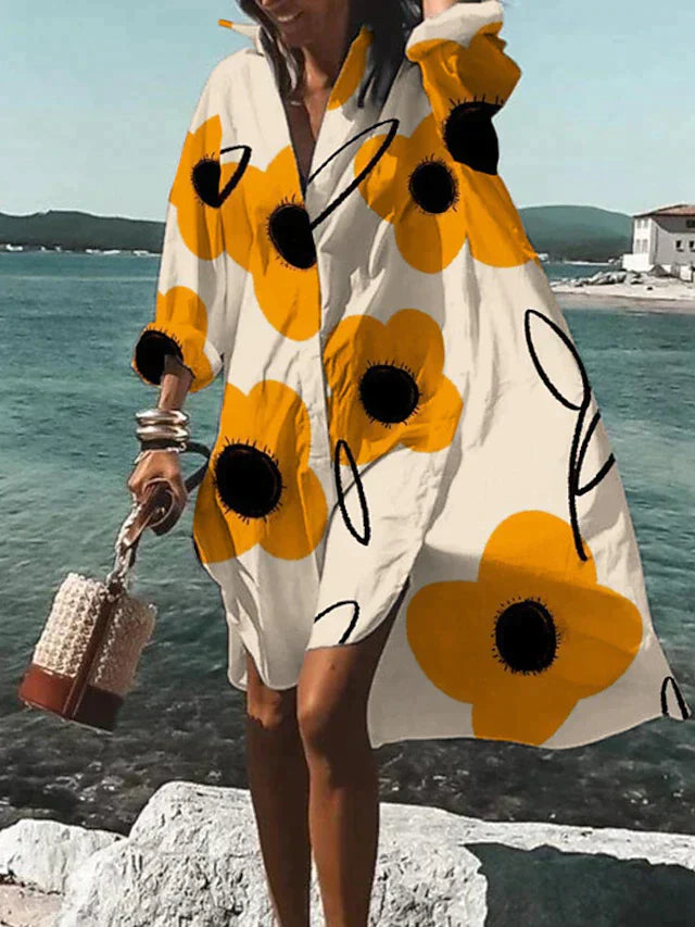 Women's Midi Dress Flowing Style Airy Material