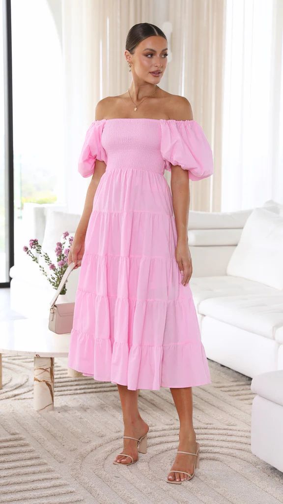 Women's Midi Dress Off-Shoulder Soft Breathable Fabric