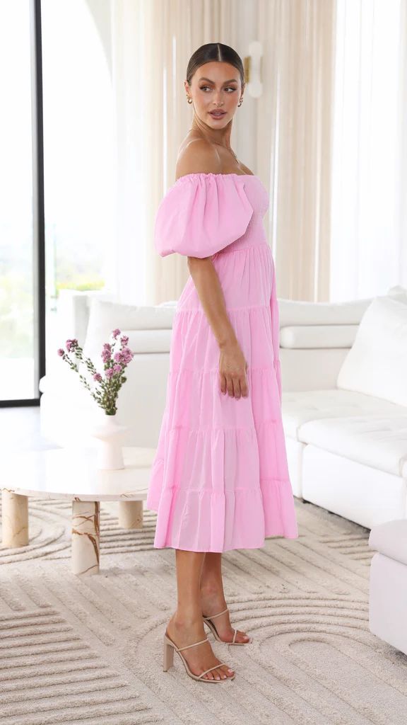 Women's Midi Dress Off-Shoulder Soft Breathable Fabric