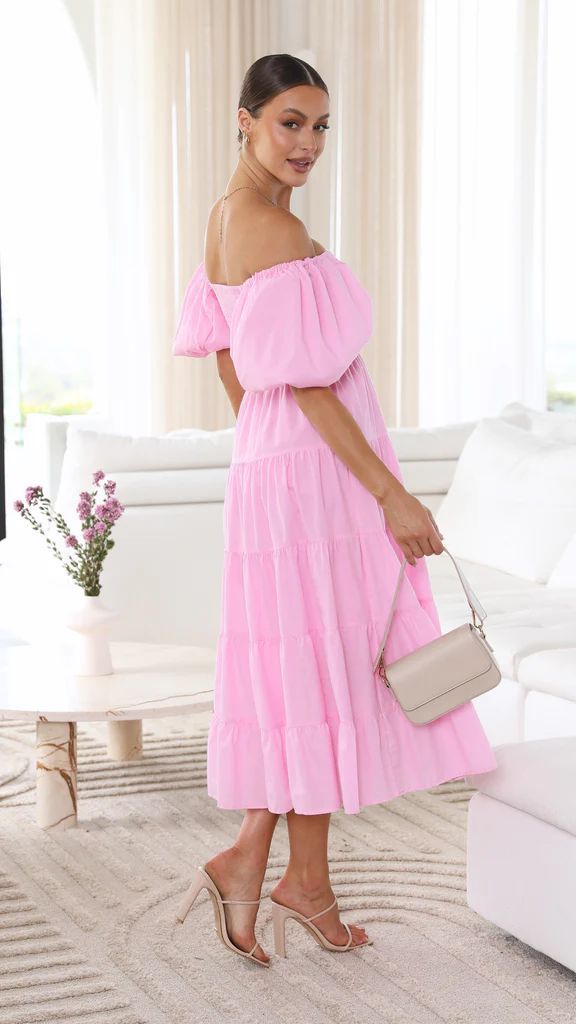 Women's Midi Dress Off-Shoulder Soft Breathable Fabric