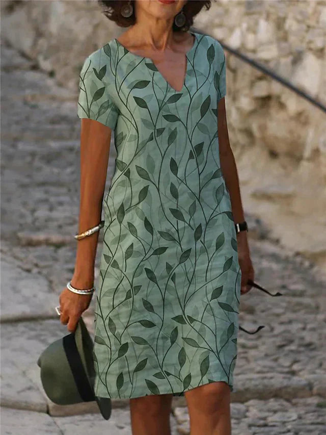 Women's Midi Dress Short Sleeves Breathable Material Summer Clothing Stylish