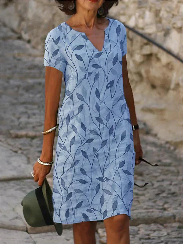 Women's Midi Dress Short Sleeves Breathable Material Summer Clothing Stylish