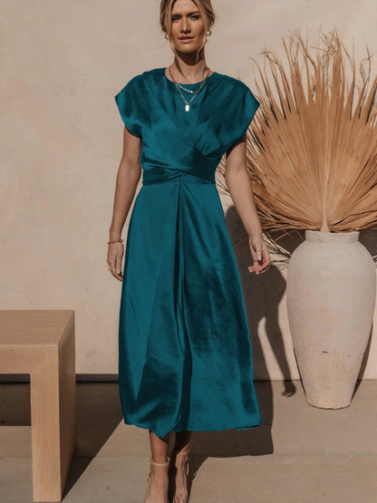 Women's Midi Evening Dress Airy With Layered Sleeves