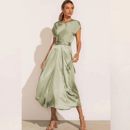 Women's Midi Evening Dress Airy With Layered Sleeves
