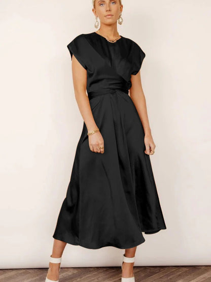 Women's Midi Evening Dress Airy With Layered Sleeves