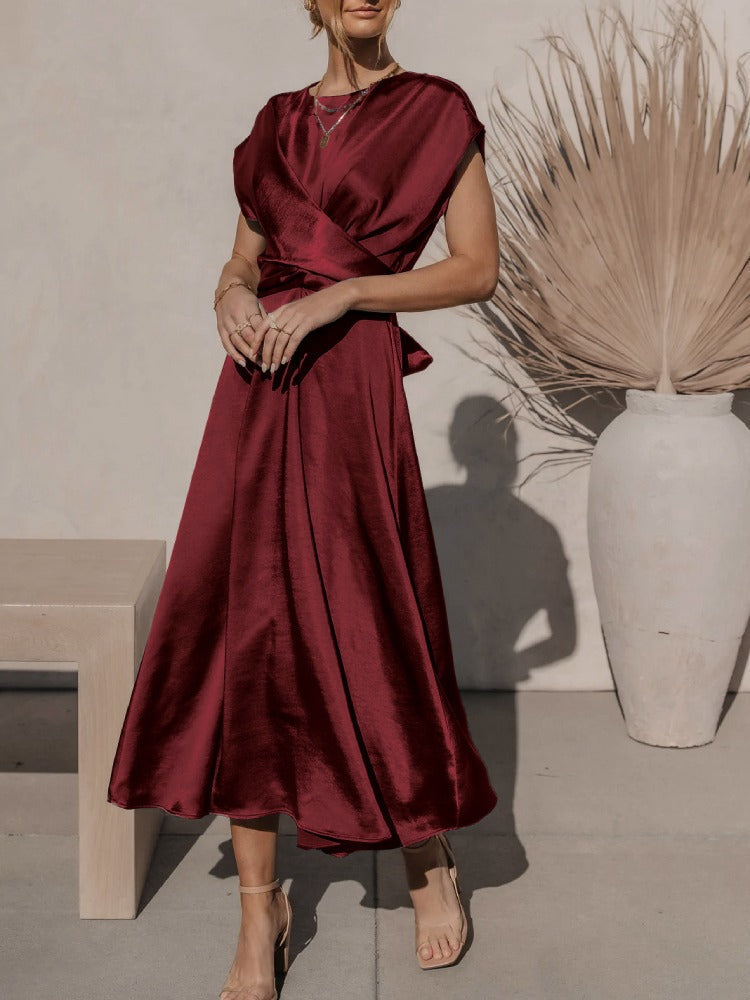 Women's Midi Evening Dress Airy With Layered Sleeves