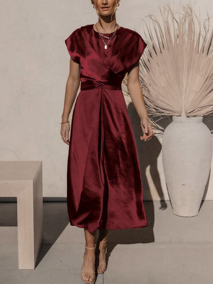 Women's Midi Evening Dress Airy With Layered Sleeves