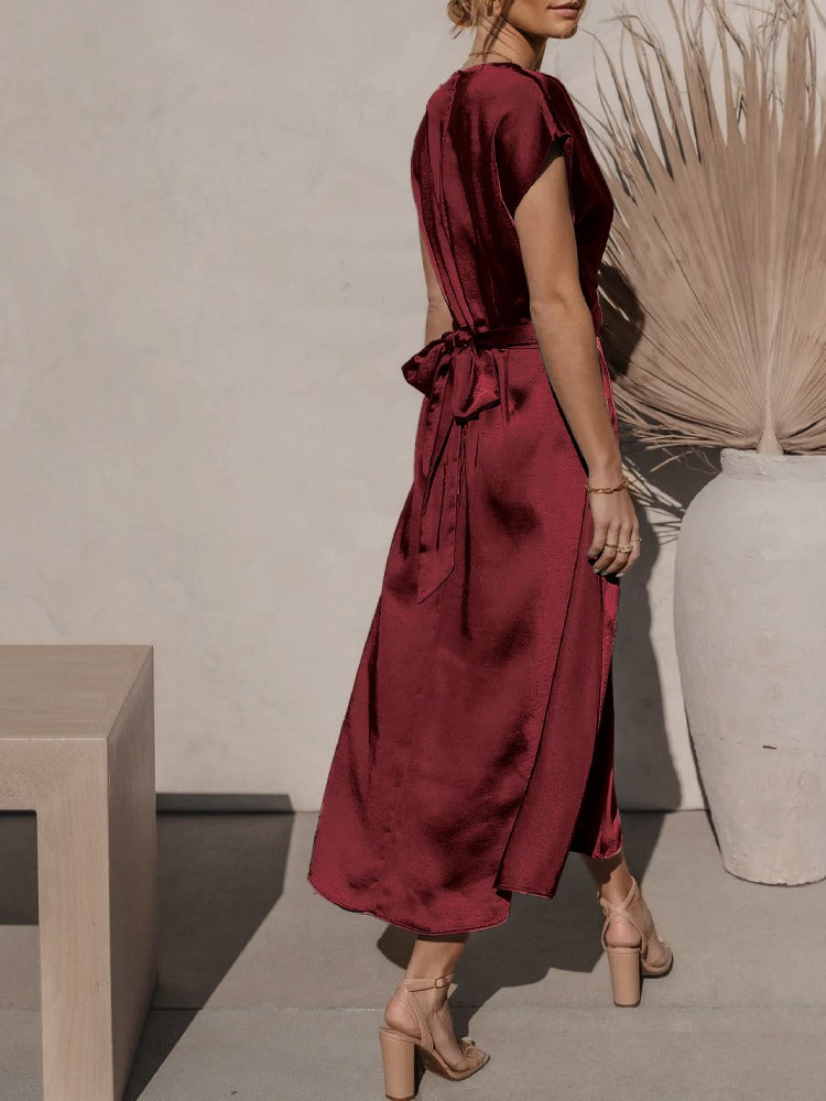 Women's Midi Evening Dress Airy With Layered Sleeves