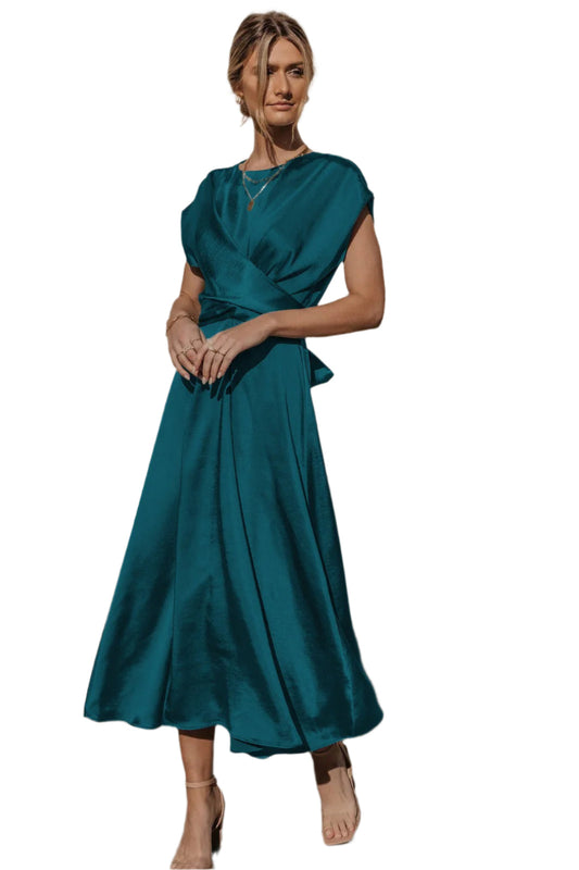 Women's Midi Evening Dress Airy With Layered Sleeves