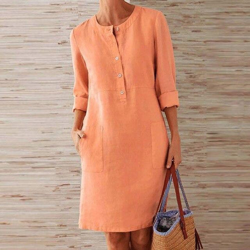 Women's Midi Summer Dress Stylish Cotton Breathable Flattering