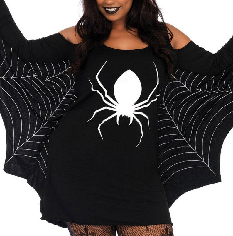 Women's Mini Costume Gothic Spider Halloween