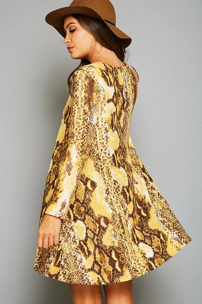 Women's Mini Dress Animal Print with Pockets