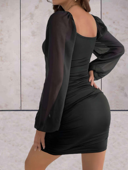 Women's Mini Dress Elegant Style With Wide Sleeves High Quality Fabric