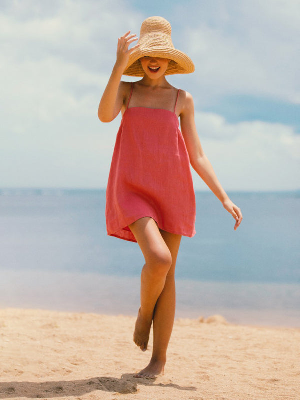 Women's Mini Dress Spaghetti Straps for Summer Clothing