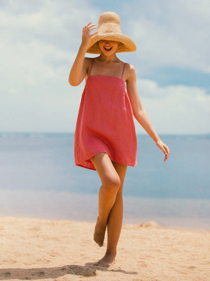 Women's Mini Dress Spaghetti Straps for Summer Clothing