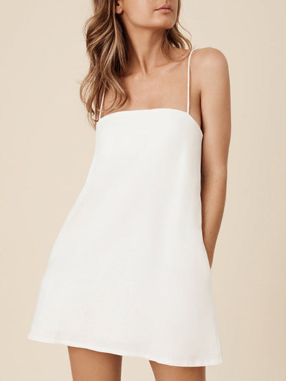 Women's Mini Dress Spaghetti Straps for Summer Clothing