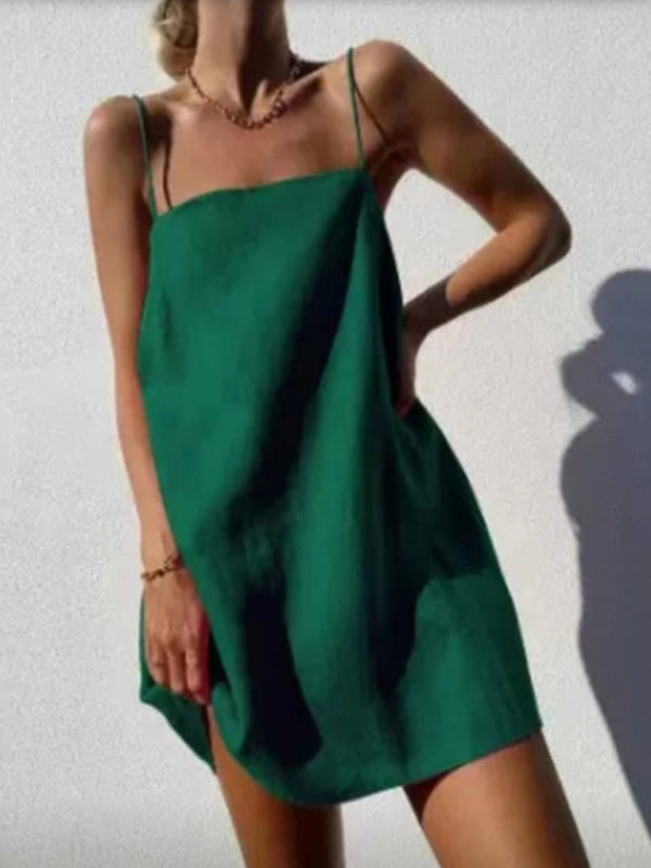 Women's Mini Dress Spaghetti Straps for Summer Clothing