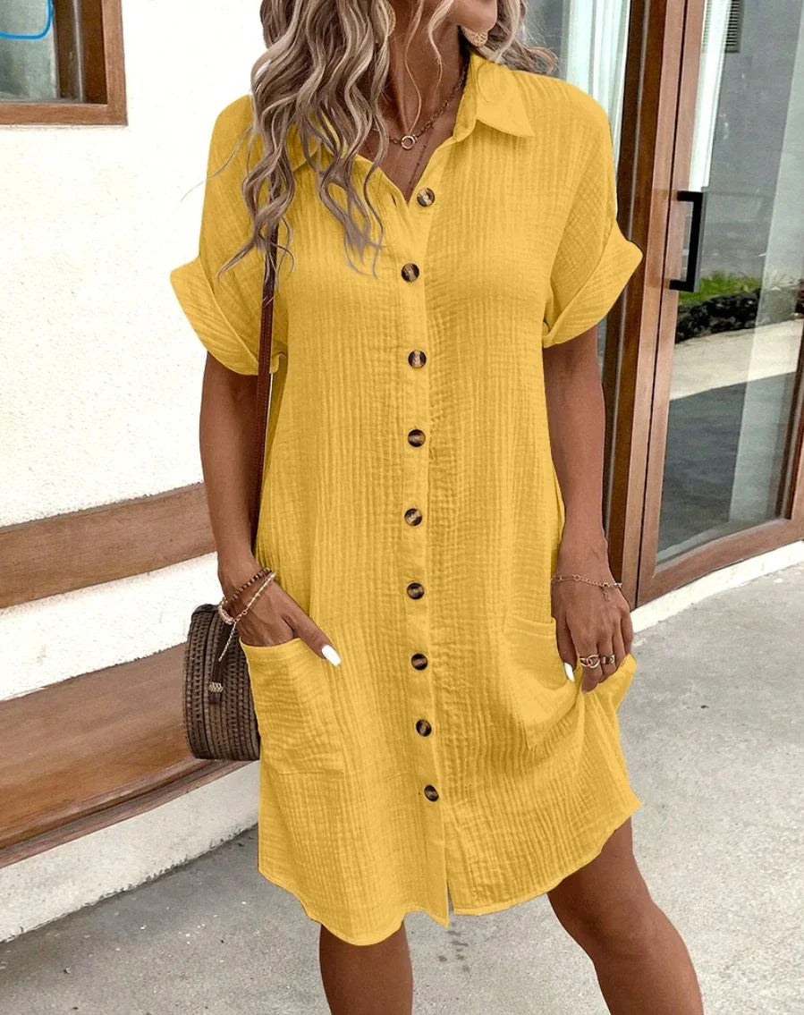 Women's Mini Dress V-neck Casual Summer Clothing