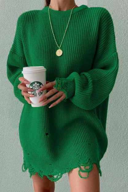 Women's O-neck Sweater Cotton Casual Relaxed Fit