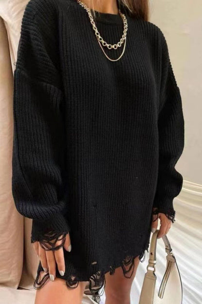 Women's O-neck Sweater Cotton Casual Relaxed Fit