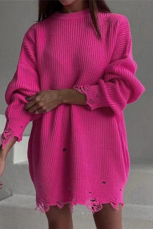 Women's O-neck Sweater Cotton Casual Relaxed Fit