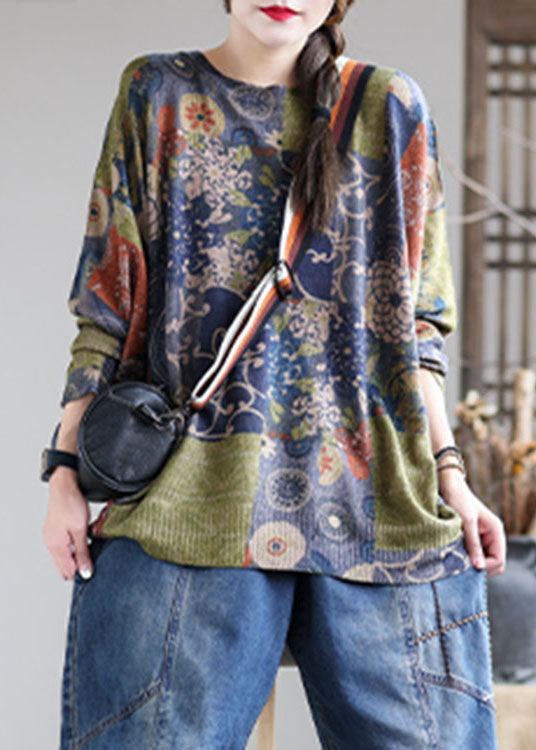 Women's O-neck jumper with print in French