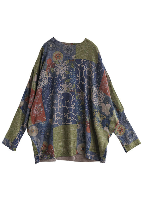 Women's O-neck jumper with print in French