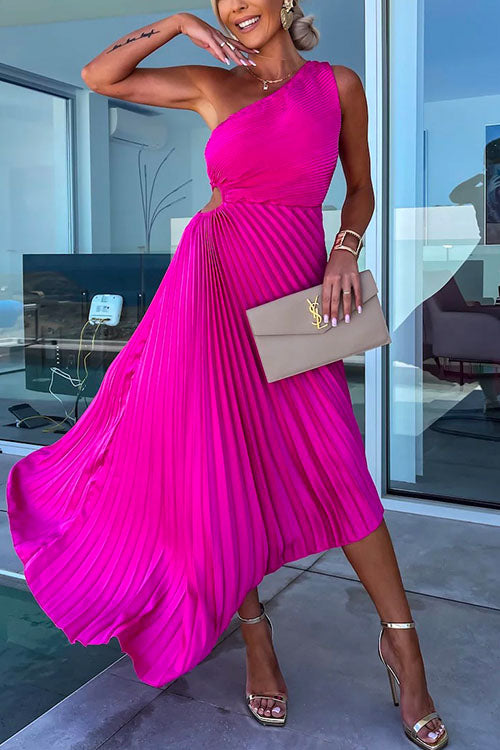 Women's One-Shoulder Party Dress With Cut-out Waist