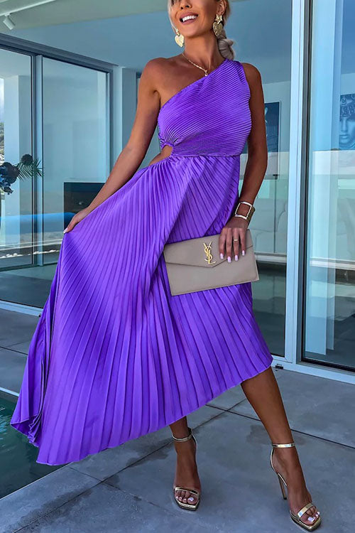 Women's One-Shoulder Party Dress With Cut-out Waist
