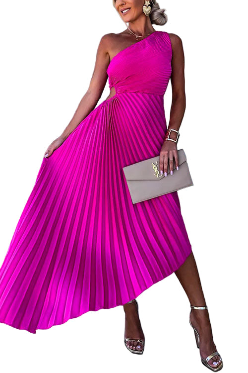 Women's One-Shoulder Party Dress With Cut-out Waist