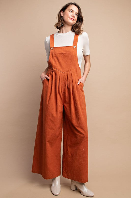 Women's Overalls with Pintuck Detail