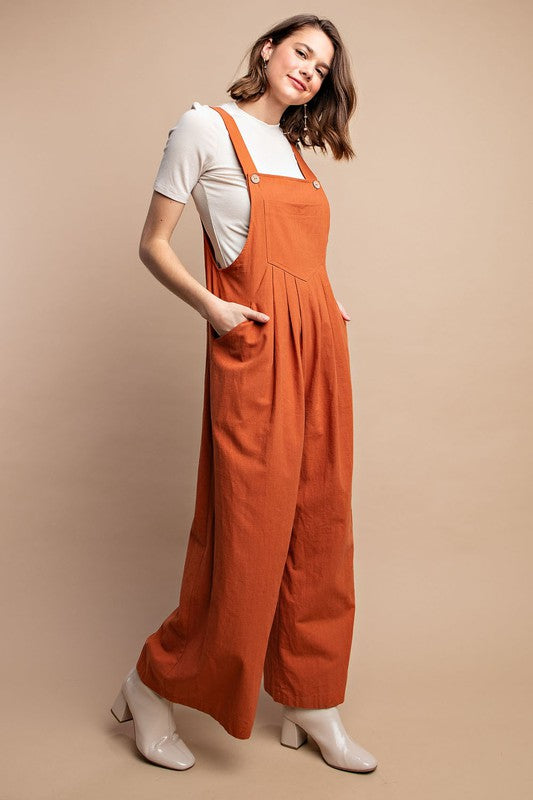 Women's Overalls with Pintuck Detail