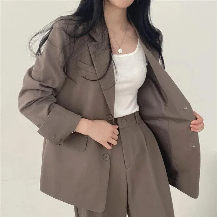 Women's Oversized Blazer and High Waist Trousers