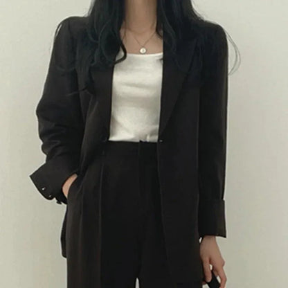 Women's Oversized Blazer and High Waist Trousers
