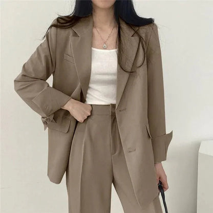 Women's Oversized Blazer and High Waist Trousers
