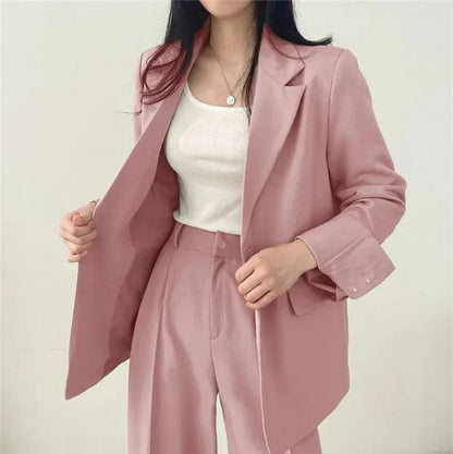 Women's Oversized Blazer and High Waist Trousers